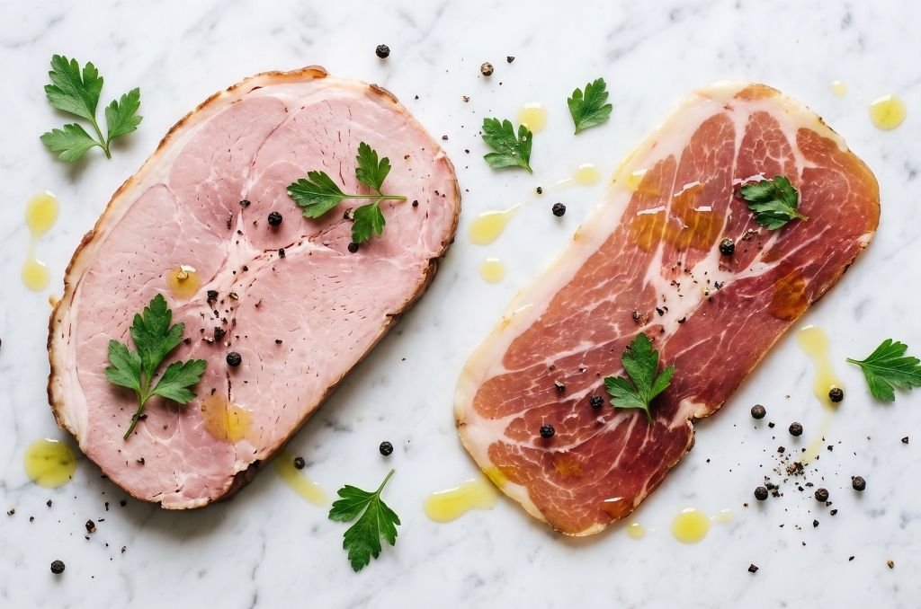 jambon cuit et viande séchée