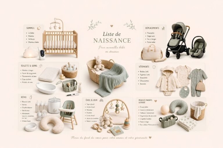 Exemple de liste de naissance bébé complète : le modèle concret qui évite les doublons