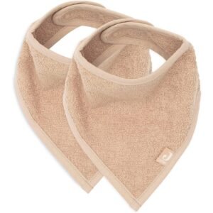 Lot de 2 bavoirs bandana Jollein, coloris biscuit/nougat