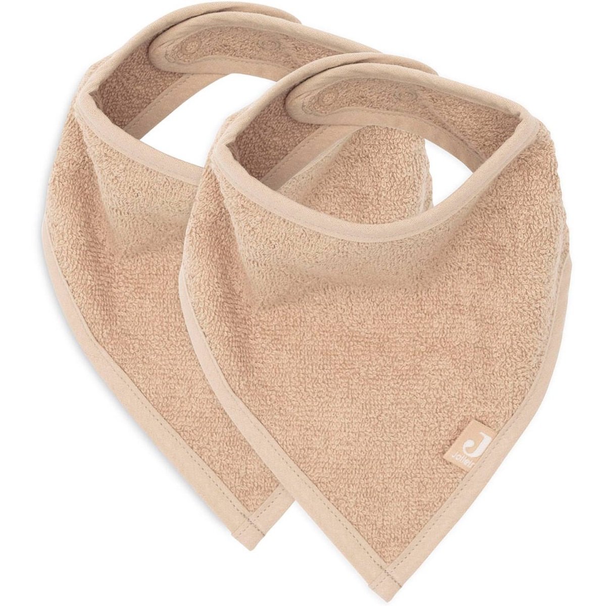 Lot de 2 bavoirs bandana Jollein, coloris biscuit/nougat