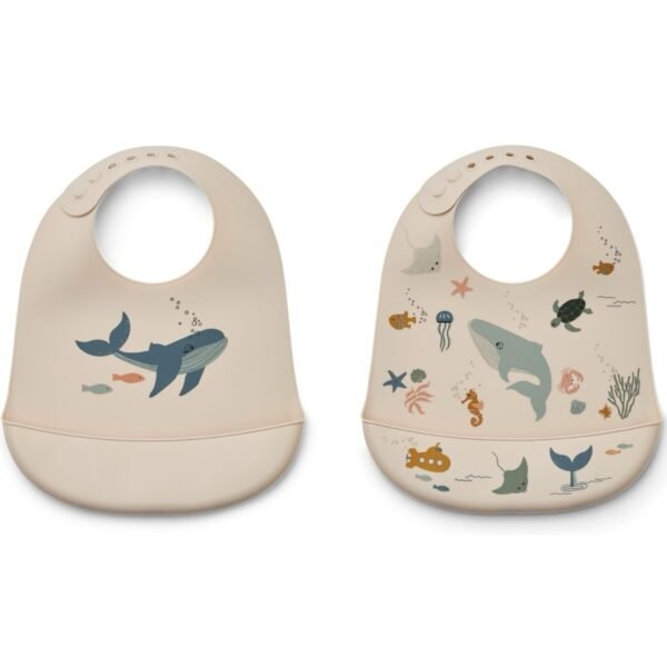 Lot de 2 bavoirs en silicone Tilda Sea Creature Liewood
