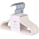 Lot de 15 Cintres en Velours Crème 3 Sprouts : Rangement Facile