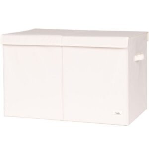 Coffre à Jouets en Tissu Recyclé Uni Crème 3 Sprouts : Rangement Pratique