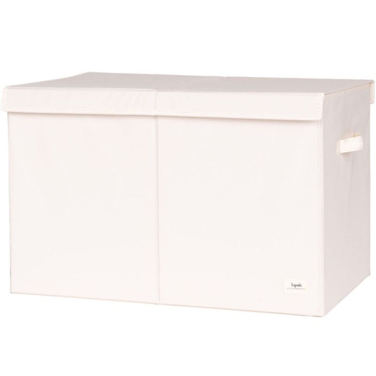 Coffre à Jouets en Tissu Recyclé Uni Crème 3 Sprouts : Rangement Pratique