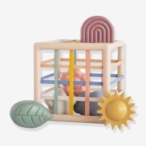 Boîte à formes élastique Mushie multicolore pour bébé