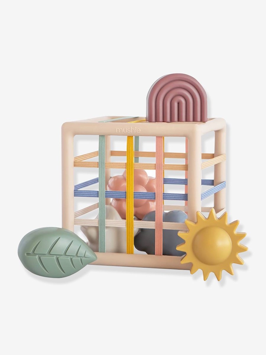 Boîte à formes élastique Mushie multicolore pour bébé