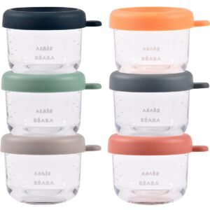 Coffret 6 portions en verre Béaba, Sunrise color mix