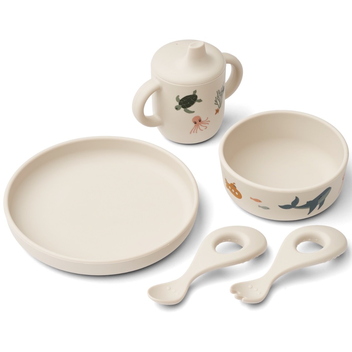 Coffret repas Ryle Sea Creature Liewood 5 pièces en silicone