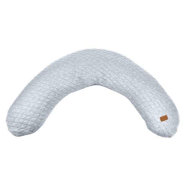 Coussin de grossesse Big Flopsy Béaba gris chiné en forme de croissant