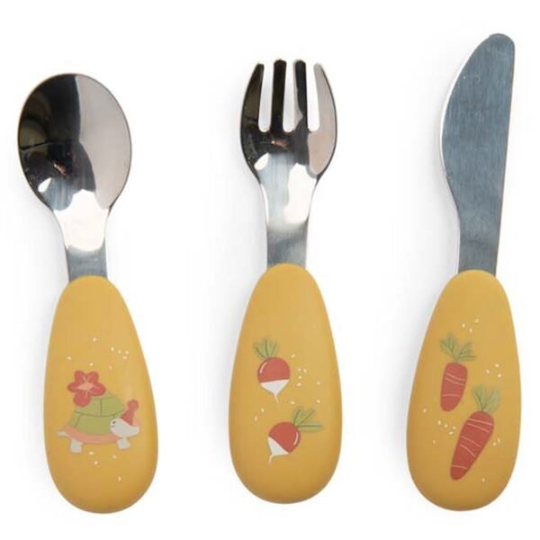 Set de couverts silicone Moulin Roty Trois Petits Lapins