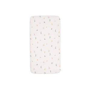 Drap housse jersey en coton vert Jollein pour lit bébé