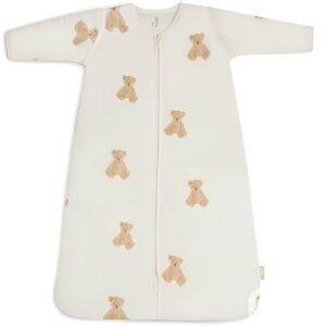 Gigoteuse Jollein velvet milky coffee marron avec manches amovibles, 0-3 mois