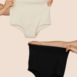 Culotte post-partum apaisante MammaBump, pack duo noir et beige