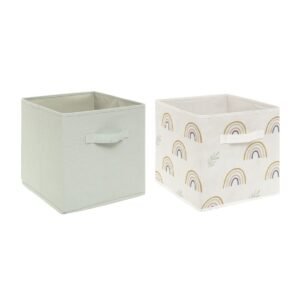 Lot de 2 Bacs de Rangement en Tissu Vert Arcs-en-Ciel : 3 Raisons Indispensables