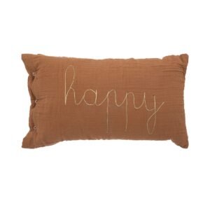 Coussin Rectangulaire en Gaze de Coton Happy Marron : 3 Raisons Indispensables