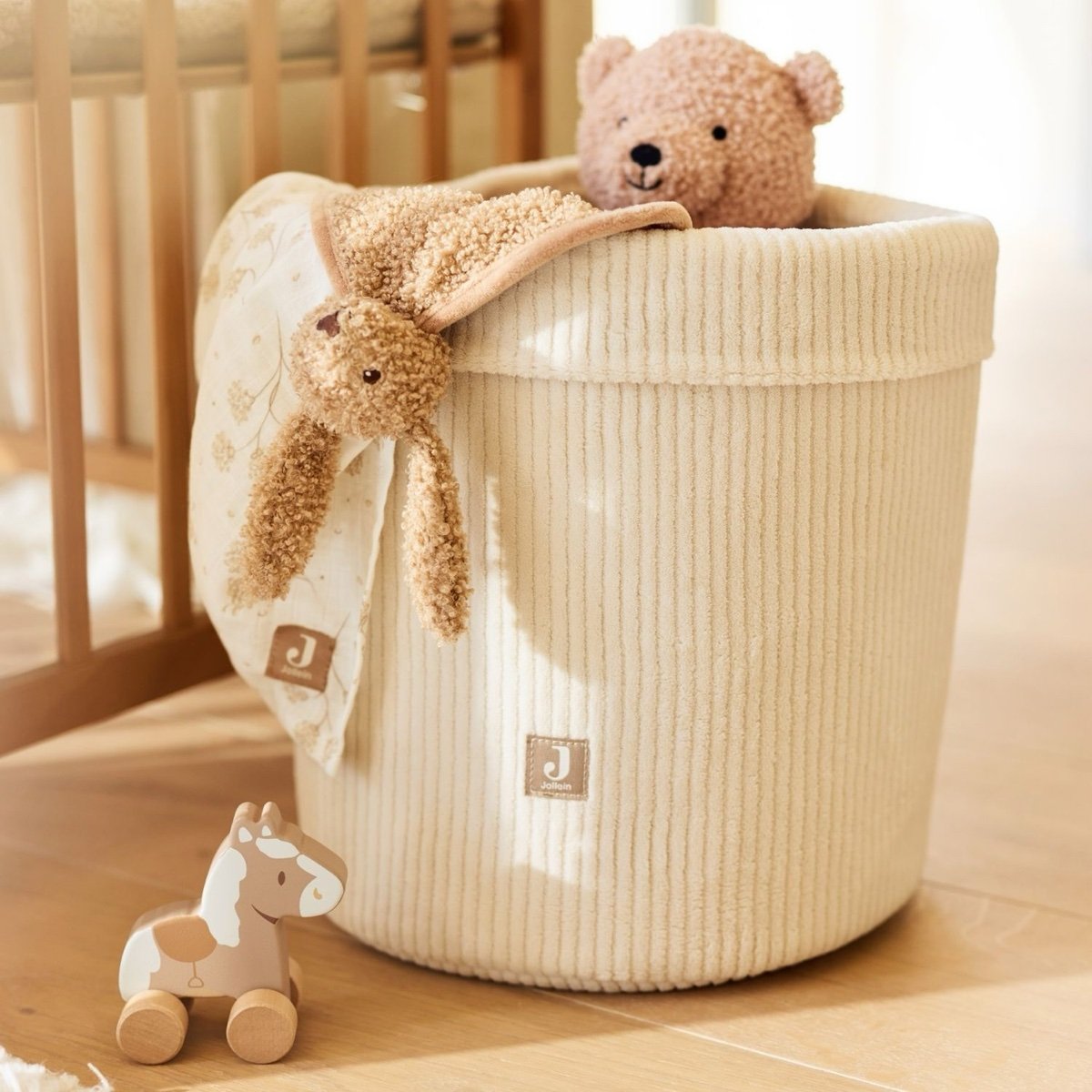 Panier de rangement Jollein Cloudy Rib Oatmeal, 35x30cm