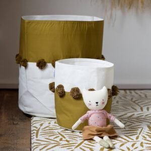 Panier de rangement en coton Toddlekind, or, taille small