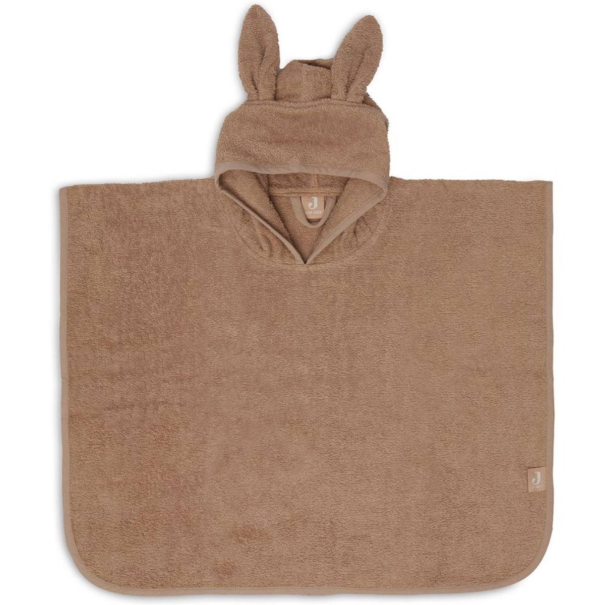Poncho de bain éponge coton Jollein marron clair avec capuche