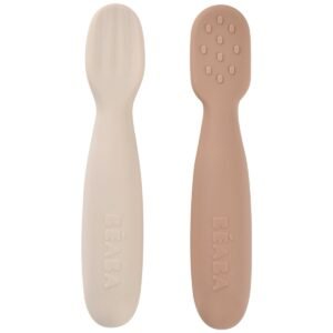 Lot de 2 précuillères en silicone Béaba, Pralin et Argile