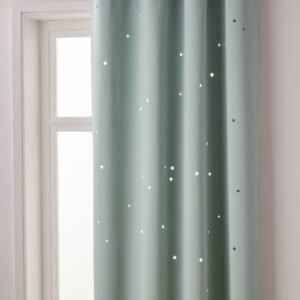 Rideau occultant chambre bébé étoiles vert