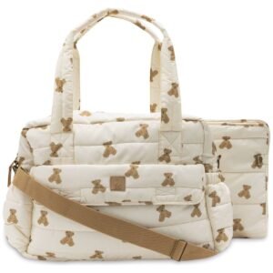 Sac à langer Mini Teddy Bear Jollein, blanc, beige et marron