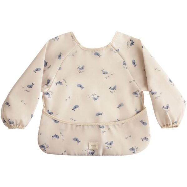 Tablier à manches longues imperméable Mushie pour la diversification alimentaire de bébé