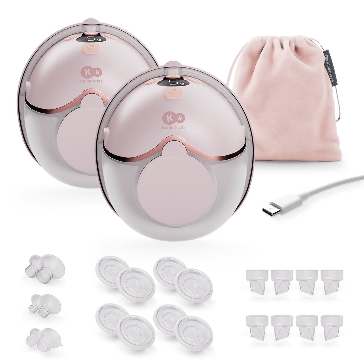 Tire-lait double électrique Kinderkraft Mamaflow, rose