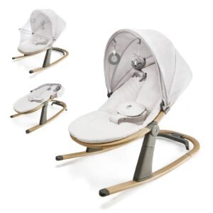 Balancelle-transat bébé Kinderkraft ELSU 2 en 1, grey