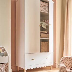 Armoire 2 portes Ligne Feston blanche Vertbaudet