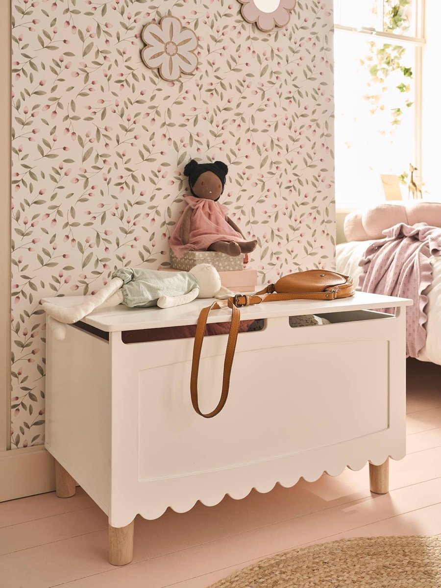 Coffre à jouets Ligne Feston blanc Vertbaudet