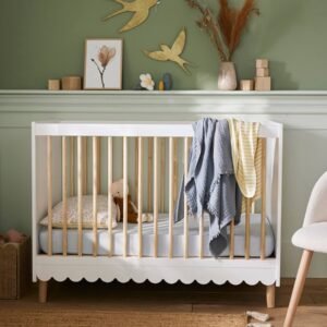 Lit bébé évolutif Ligne Feston blanc Vertbaudet
