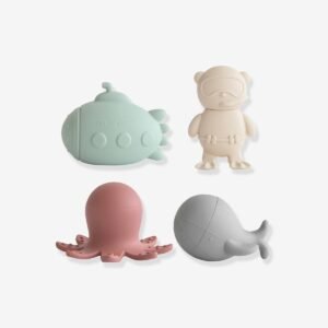Set de 4 jouets de bain Sealife Mushie en silicone
