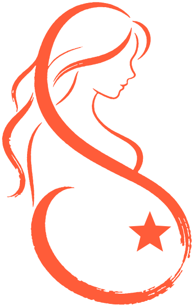 Logo Symbioza : silhouette de femme enceinte formant un S