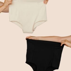mammabump-culotteduo Culotte post-partum apaisante MammaBump, pack duo noir et beige
