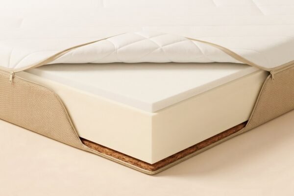 Matelas Perséphone Premium, housse ouverte sur la mousse et la fibre de coco Matelas Perséphone Premium, housse ouverte sur la mousse et la fibre de coco