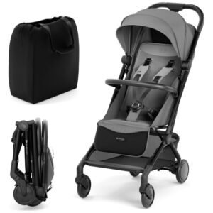 Poussette cabine Pilot 2 Kinderkraft, coloris Platinium Grey, avec son sac de transport Poussette cabine Pilot 2 Kinderkraft, coloris Platinium Grey, avec son sac de transport
