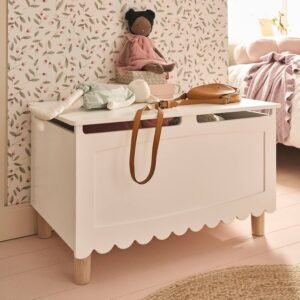 Coffre à jouets Ligne Feston blanc Vertbaudet