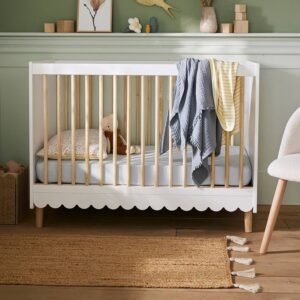 Lit bébé évolutif Ligne Feston blanc Vertbaudet