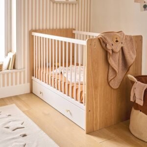vb-litmoonlight Lit bébé évolutif 60x120cm Moonlight blanc Vertbaudet