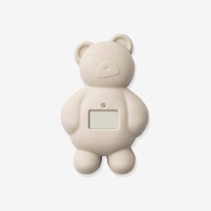 Thermomètre de bain en silicone beige en forme d'ourson, avec écran rectangulaire